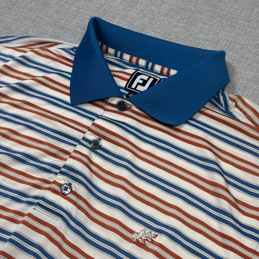 FootJoy Golf Polo Shirt Mens XL Multicolor Striped Polyester Performance
